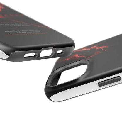 Phone Case for iPhone 17 / 16 / 15 / 14 Pro Max – Discipline | Black Marble Dark Red | MagSafe Compatible
