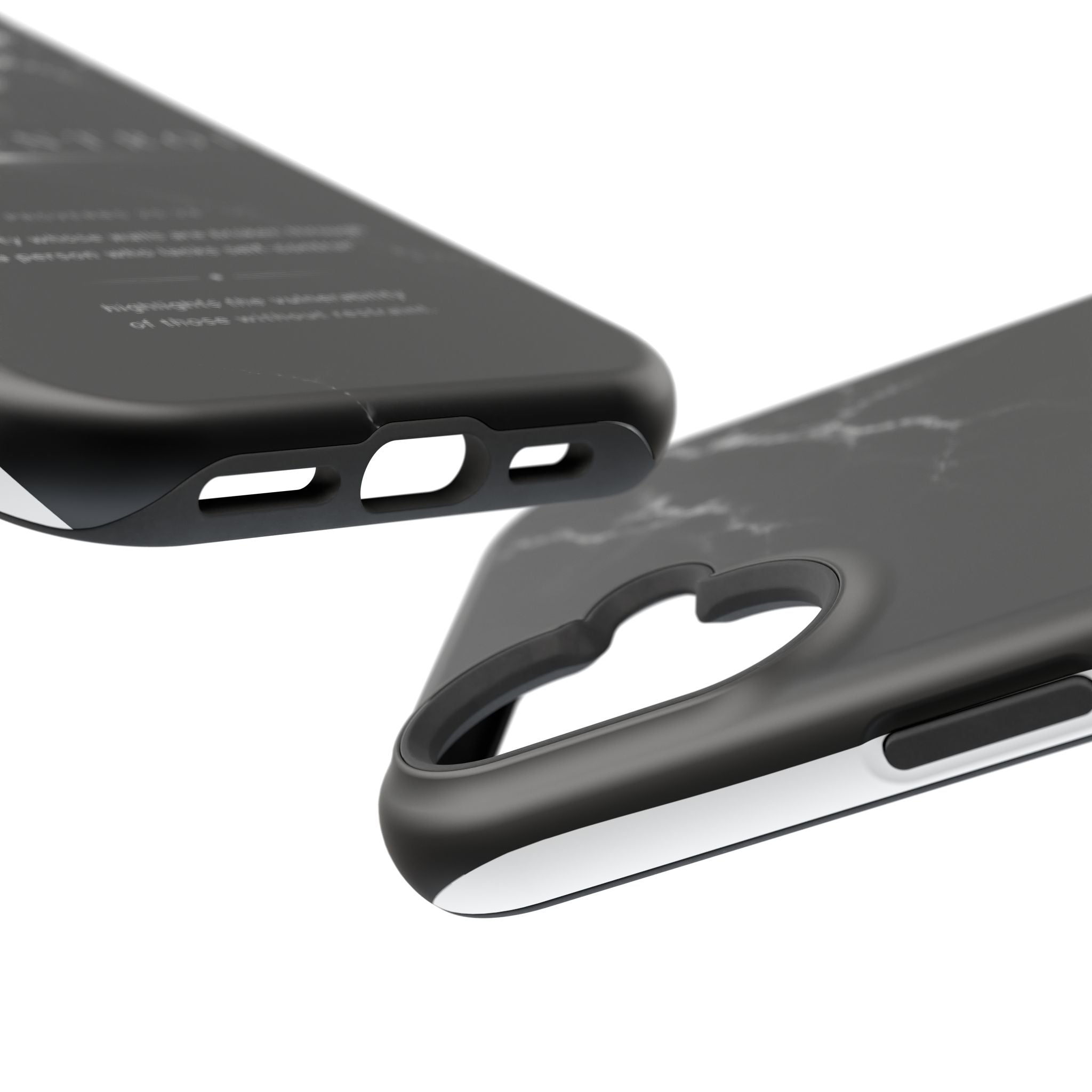 Phone Case for iPhone 17 / 16 / 15 / 14 Pro Max – Discipline | Black Marble Monochrome | MagSafe Compatible
