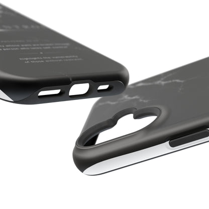 Phone Case for iPhone 17 / 16 / 15 / 14 Pro Max – Discipline | Black Marble Monochrome | MagSafe Compatible