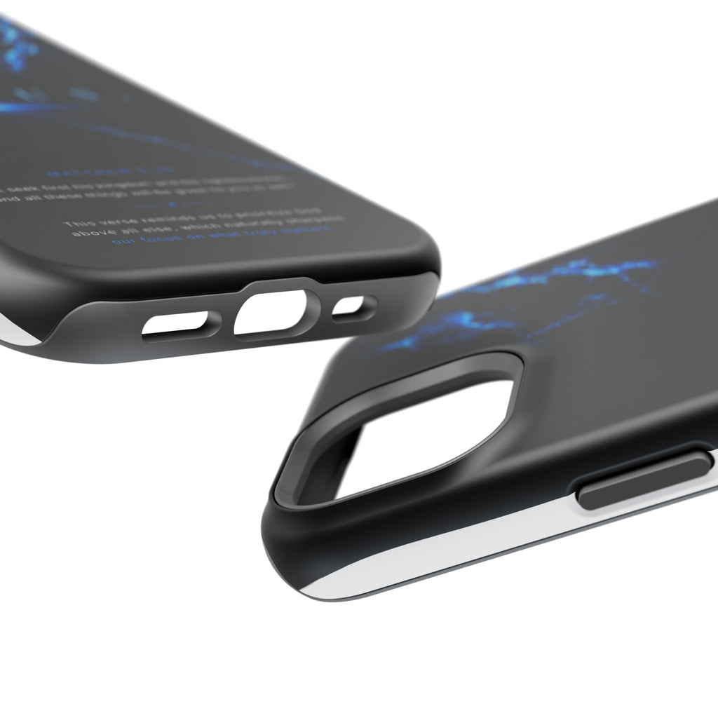 Phone Case for iPhone 17 / 16 / 15 / 14 Pro Max – Discipline | Black Marble Deep Blue | MagSafe Compatible