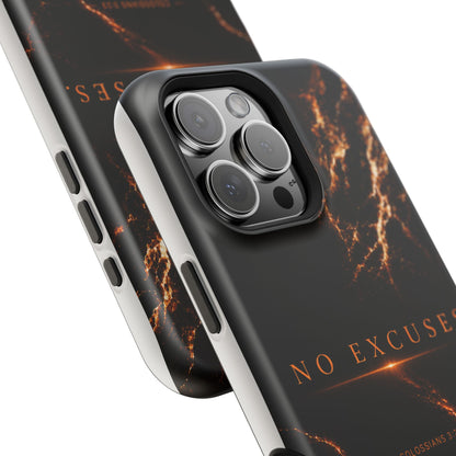 Phone Case for iPhone 17 / 16 / 15 / 14 Pro Max – Discipline | Black Marble Orange | MagSafe Compatible