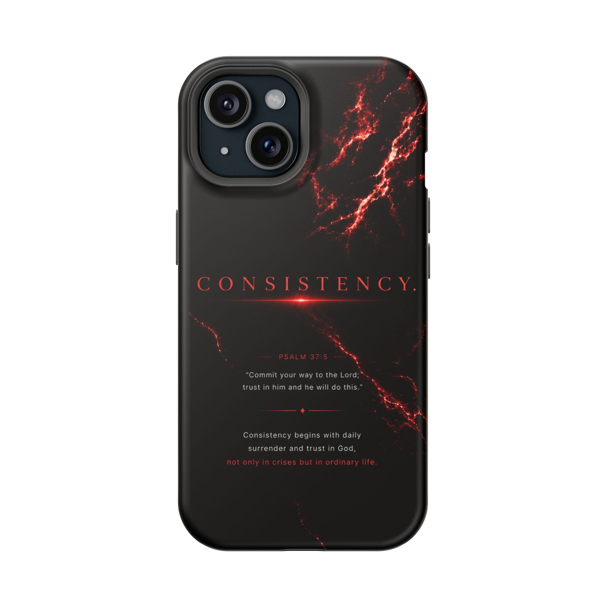 Phone Case for iPhone 17 / 16 / 15 / 14 Pro Max – Discipline | Black Marble Dark Red | MagSafe Compatible