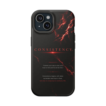 Phone Case for iPhone 17 / 16 / 15 / 14 Pro Max – Discipline | Black Marble Dark Red | MagSafe Compatible