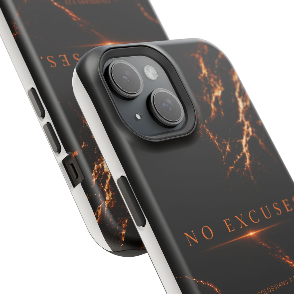 Phone Case for iPhone 17 / 16 / 15 / 14 Pro Max – Discipline | Black Marble Orange | MagSafe Compatible