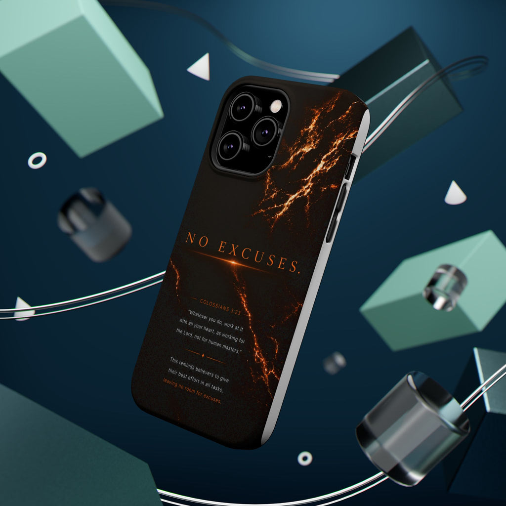 Phone Case for iPhone 17 / 16 / 15 / 14 Pro Max – Discipline | Black Marble Orange | MagSafe Compatible