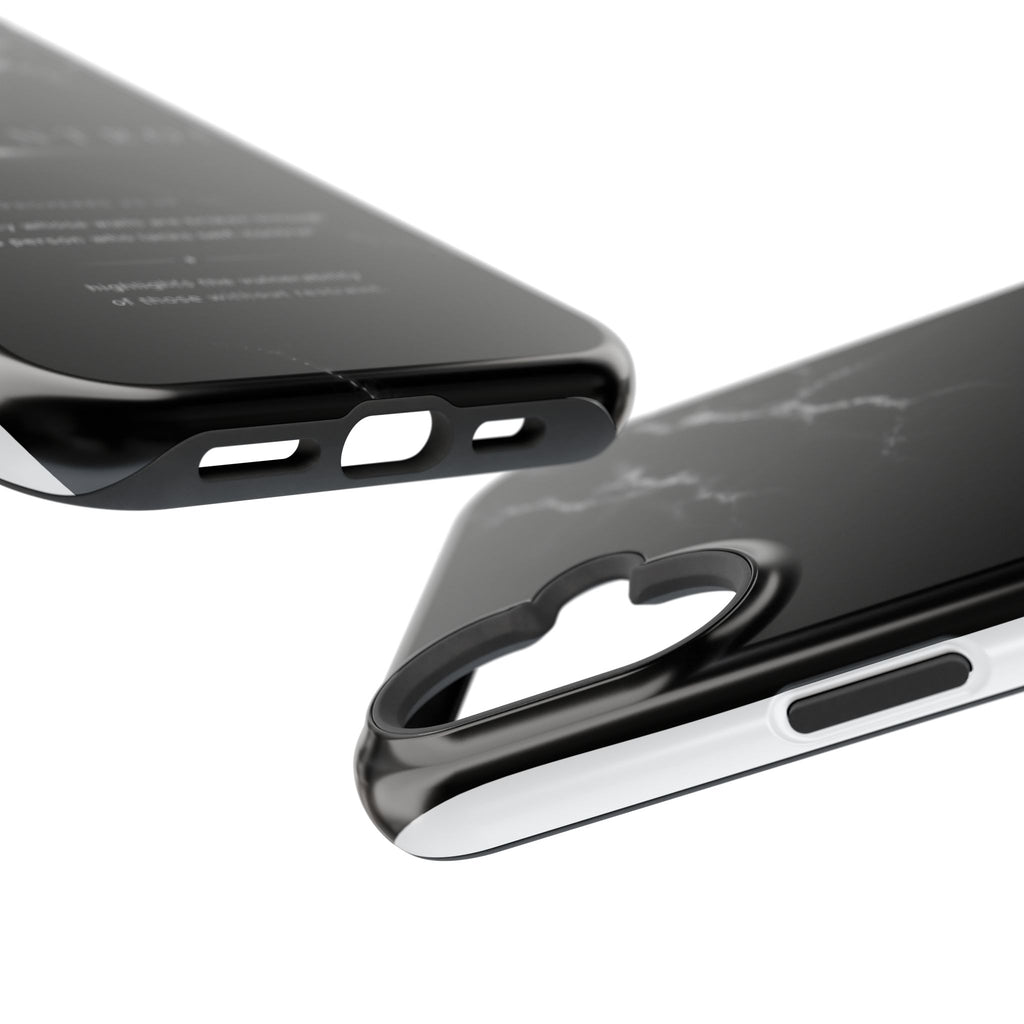 Phone Case for iPhone 17 / 16 / 15 / 14 Pro Max – Discipline | Black Marble Monochrome | MagSafe Compatible