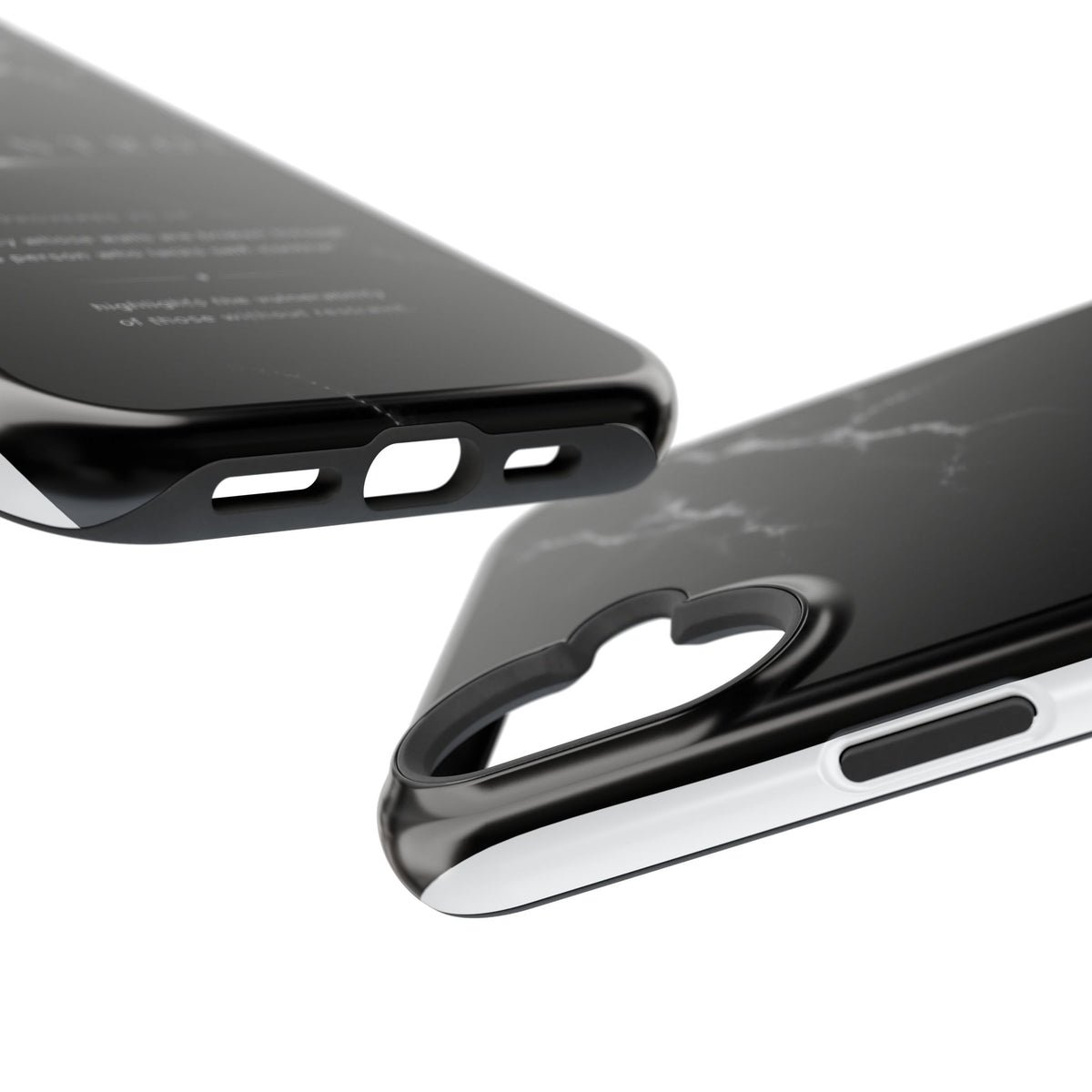 Phone Case for iPhone 17 / 16 / 15 / 14 Pro Max – Discipline | Black Marble Monochrome | MagSafe Compatible