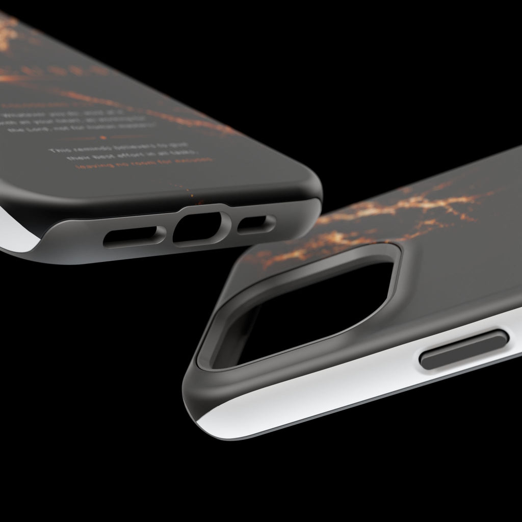 Phone Case for iPhone 17 / 16 / 15 / 14 Pro Max – Discipline | Black Marble Orange | MagSafe Compatible