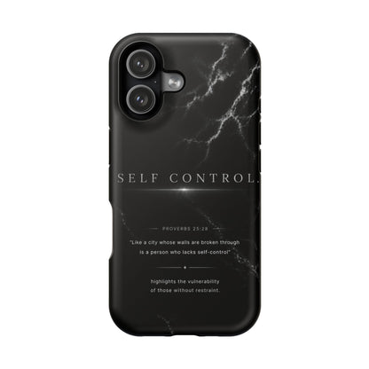 Phone Case for iPhone 17 / 16 / 15 / 14 Pro Max – Discipline | Black Marble Monochrome | MagSafe Compatible