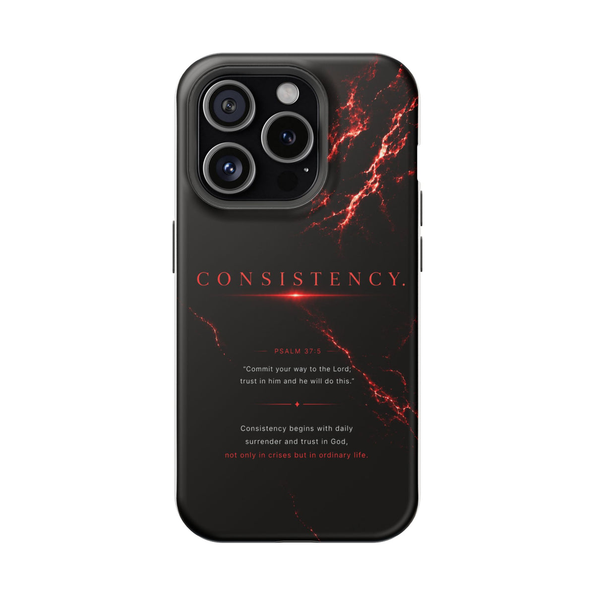Phone Case for iPhone 17 / 16 / 15 / 14 Pro Max – Discipline | Black Marble Dark Red | MagSafe Compatible