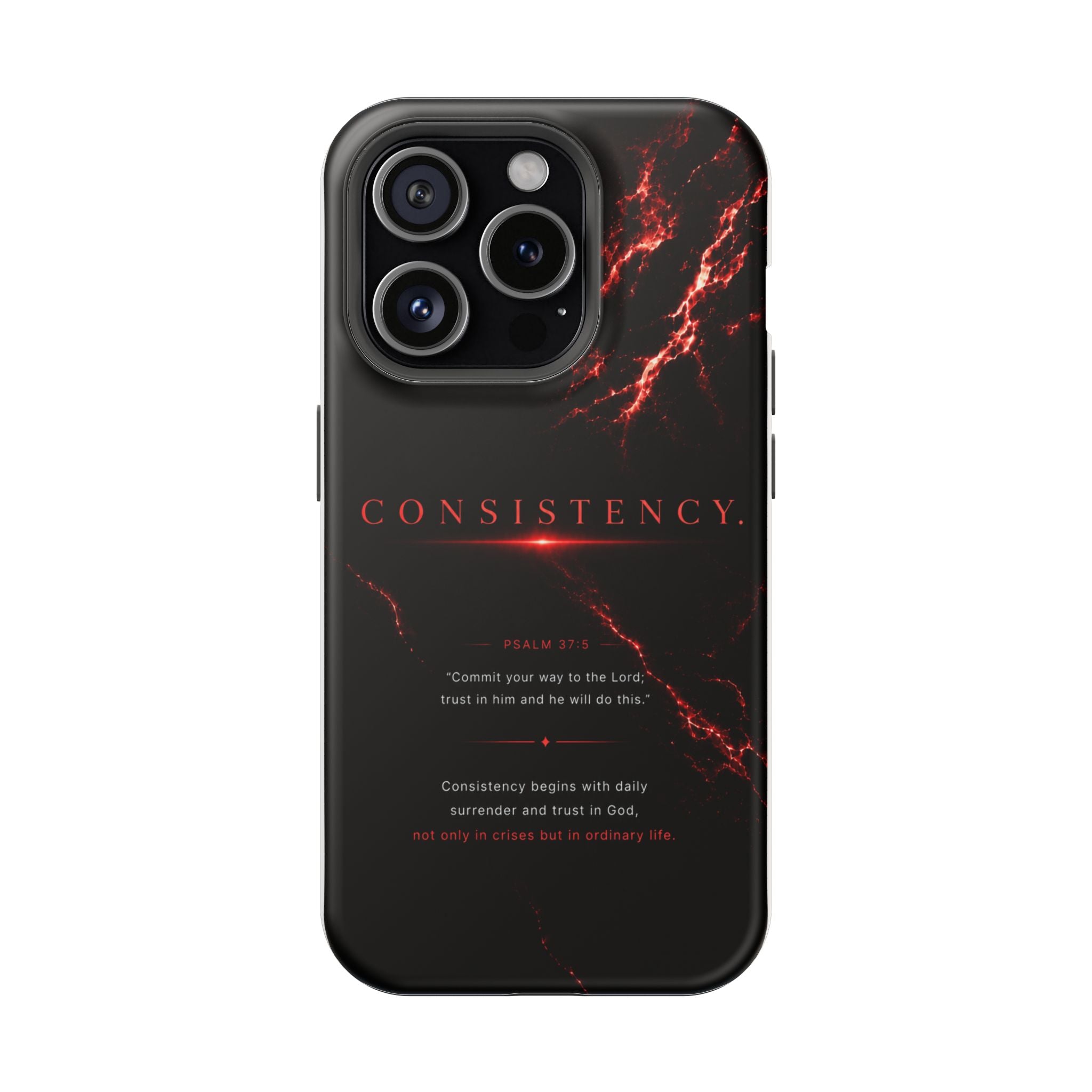Phone Case for iPhone 17 / 16 / 15 / 14 Pro Max – Discipline | Black Marble Dark Red | MagSafe Compatible