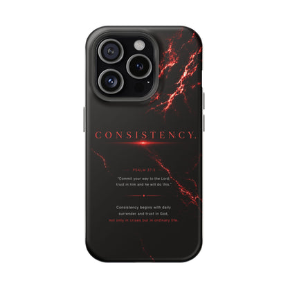 Phone Case for iPhone 17 / 16 / 15 / 14 Pro Max – Discipline | Black Marble Dark Red | MagSafe Compatible