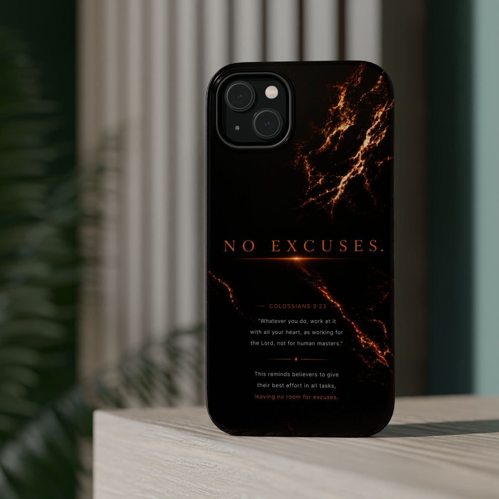Phone Case for iPhone 17 / 16 / 15 / 14 Pro Max – Discipline | Black Marble Orange | MagSafe Compatible