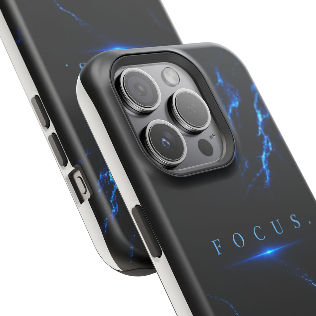 Phone Case for iPhone 17 / 16 / 15 / 14 Pro Max – Discipline | Black Marble Deep Blue | MagSafe Compatible