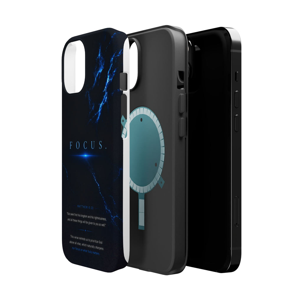 Phone Case for iPhone 17 / 16 / 15 / 14 Pro Max – Discipline | Black Marble Deep Blue | MagSafe Compatible