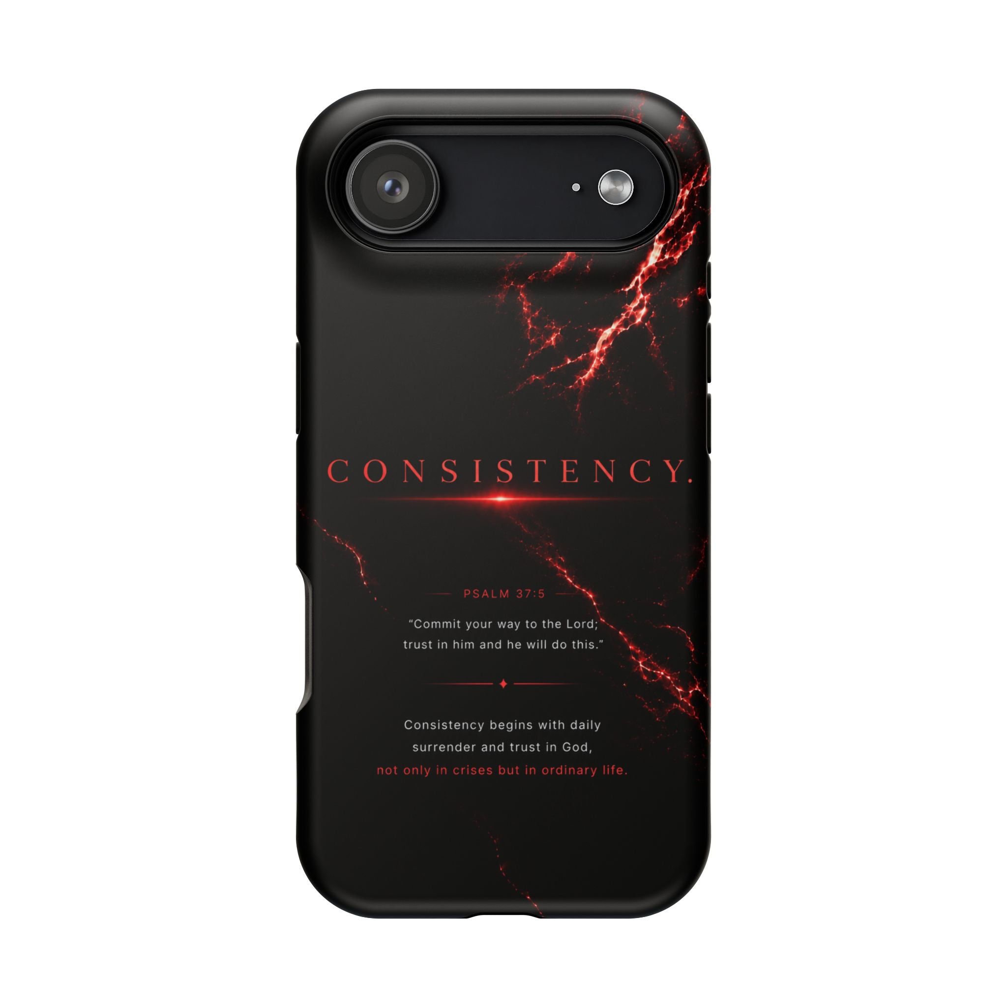 Phone Case for iPhone 17 / 16 / 15 / 14 Pro Max – Discipline | Black Marble Dark Red | MagSafe Compatible