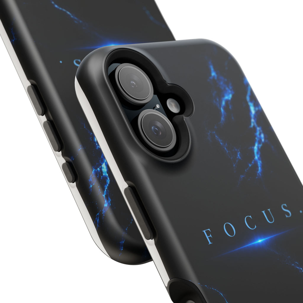 Phone Case for iPhone 17 / 16 / 15 / 14 Pro Max – Discipline | Black Marble Deep Blue | MagSafe Compatible