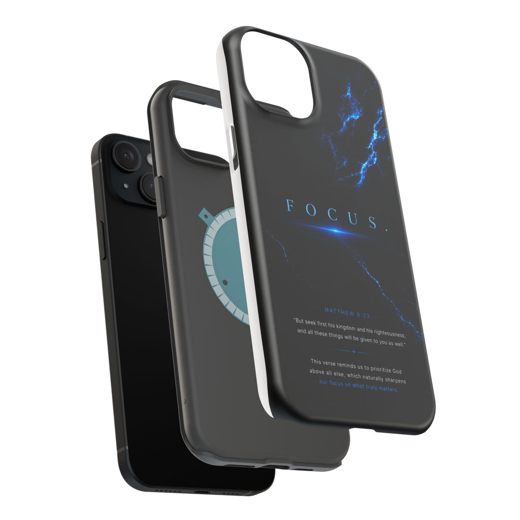 Phone Case for iPhone 17 / 16 / 15 / 14 Pro Max – Discipline | Black Marble Deep Blue | MagSafe Compatible
