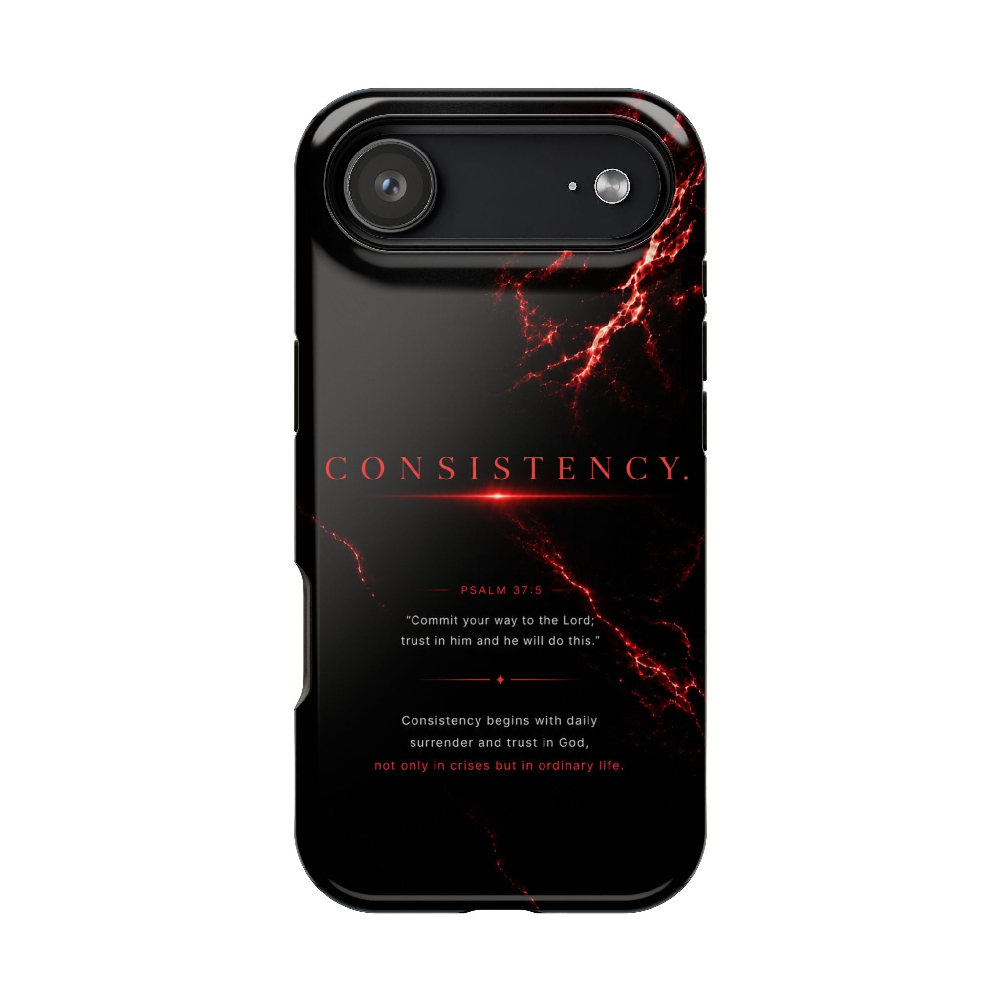 Phone Case for iPhone 17 / 16 / 15 / 14 Pro Max – Discipline | Black Marble Dark Red | MagSafe Compatible