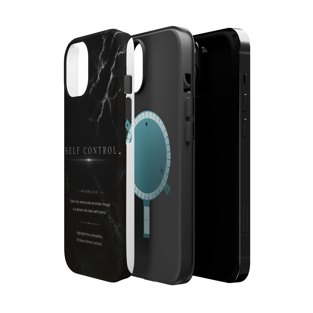 Phone Case for iPhone 17 / 16 / 15 / 14 Pro Max – Discipline | Black Marble Monochrome | MagSafe Compatible