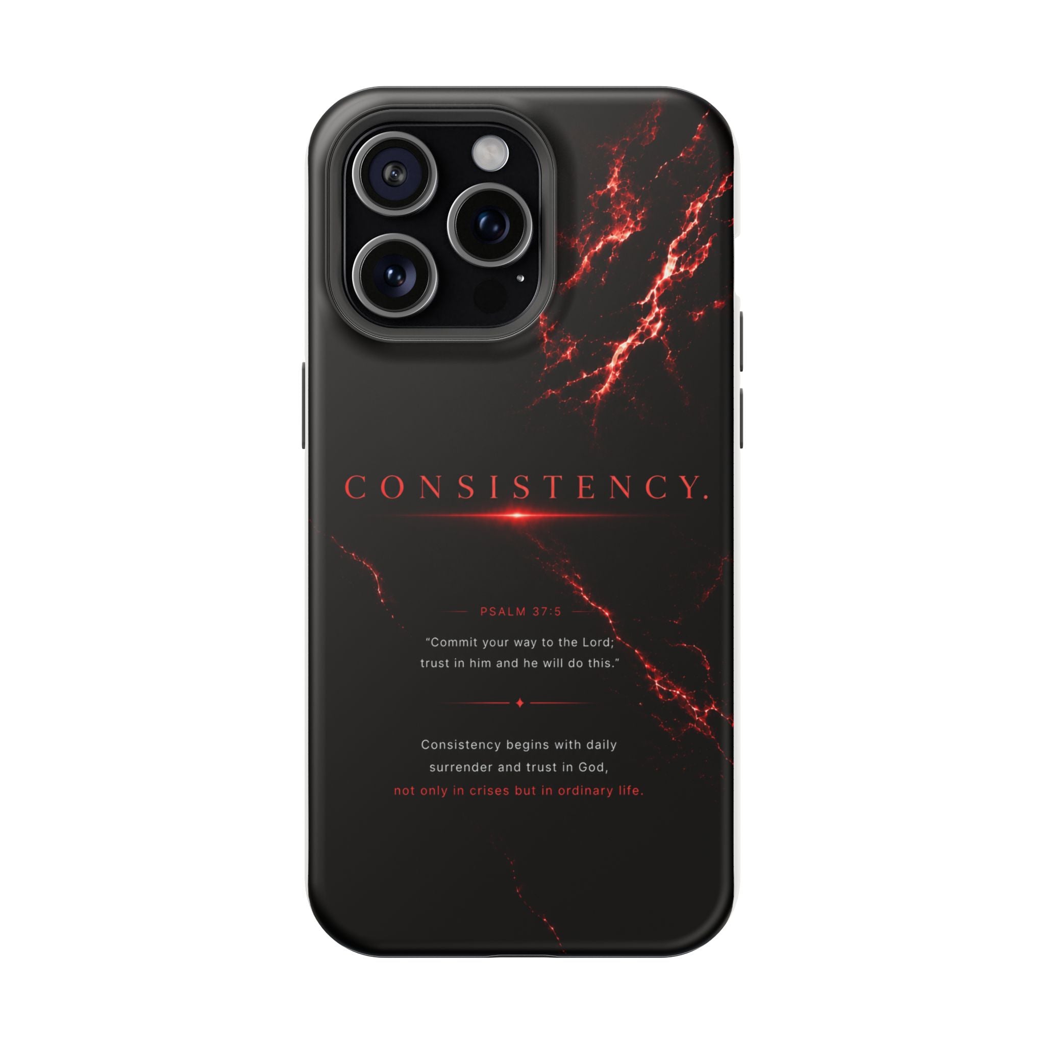 Phone Case for iPhone 17 / 16 / 15 / 14 Pro Max – Discipline | Black Marble Dark Red | MagSafe Compatible