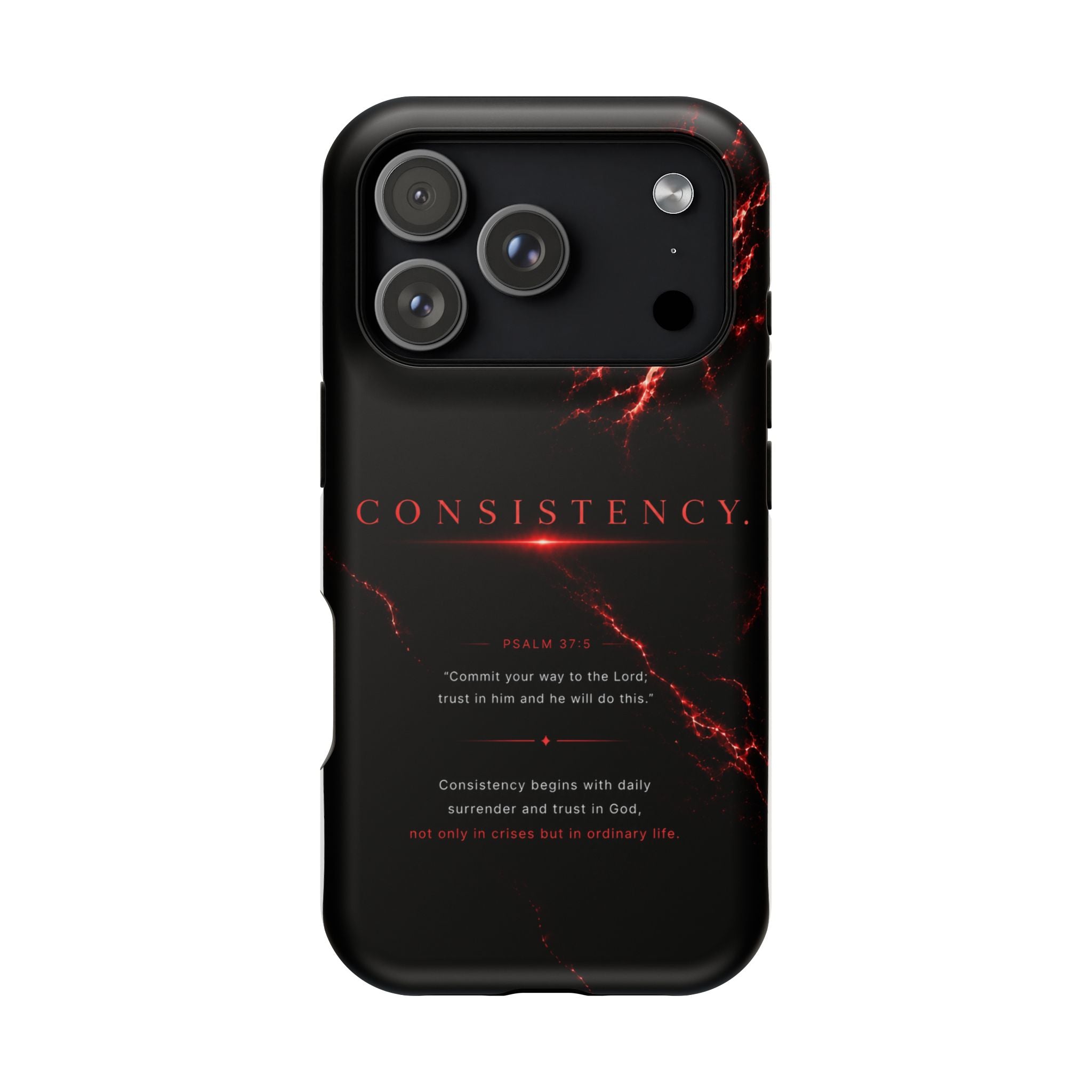 Phone Case for iPhone 17 / 16 / 15 / 14 Pro Max – Discipline | Black Marble Dark Red | MagSafe Compatible