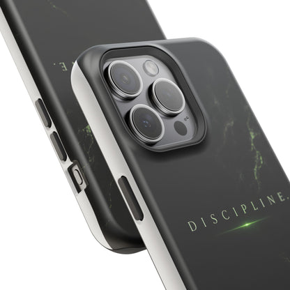 Phone Case for iPhone 17 / 16 / 15 / 14 Pro Max – Discipline | Black Marble Emerald Green | MagSafe Compatible