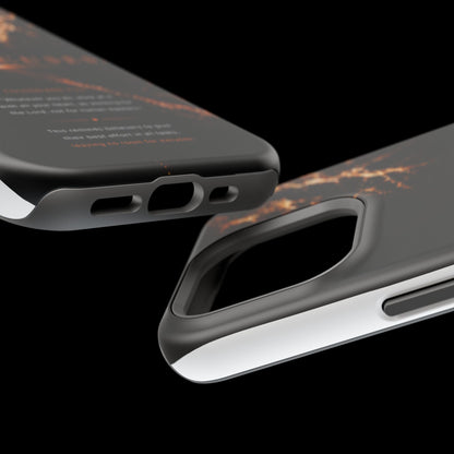 Phone Case for iPhone 17 / 16 / 15 / 14 Pro Max – Discipline | Black Marble Orange | MagSafe Compatible