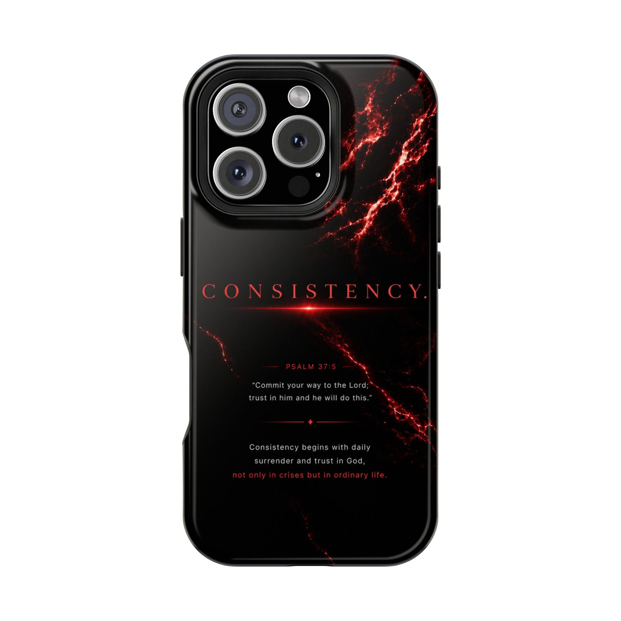 Phone Case for iPhone 17 / 16 / 15 / 14 Pro Max – Discipline | Black Marble Dark Red | MagSafe Compatible