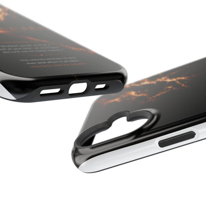 Phone Case for iPhone 17 / 16 / 15 / 14 Pro Max – Discipline | Black Marble Orange | MagSafe Compatible
