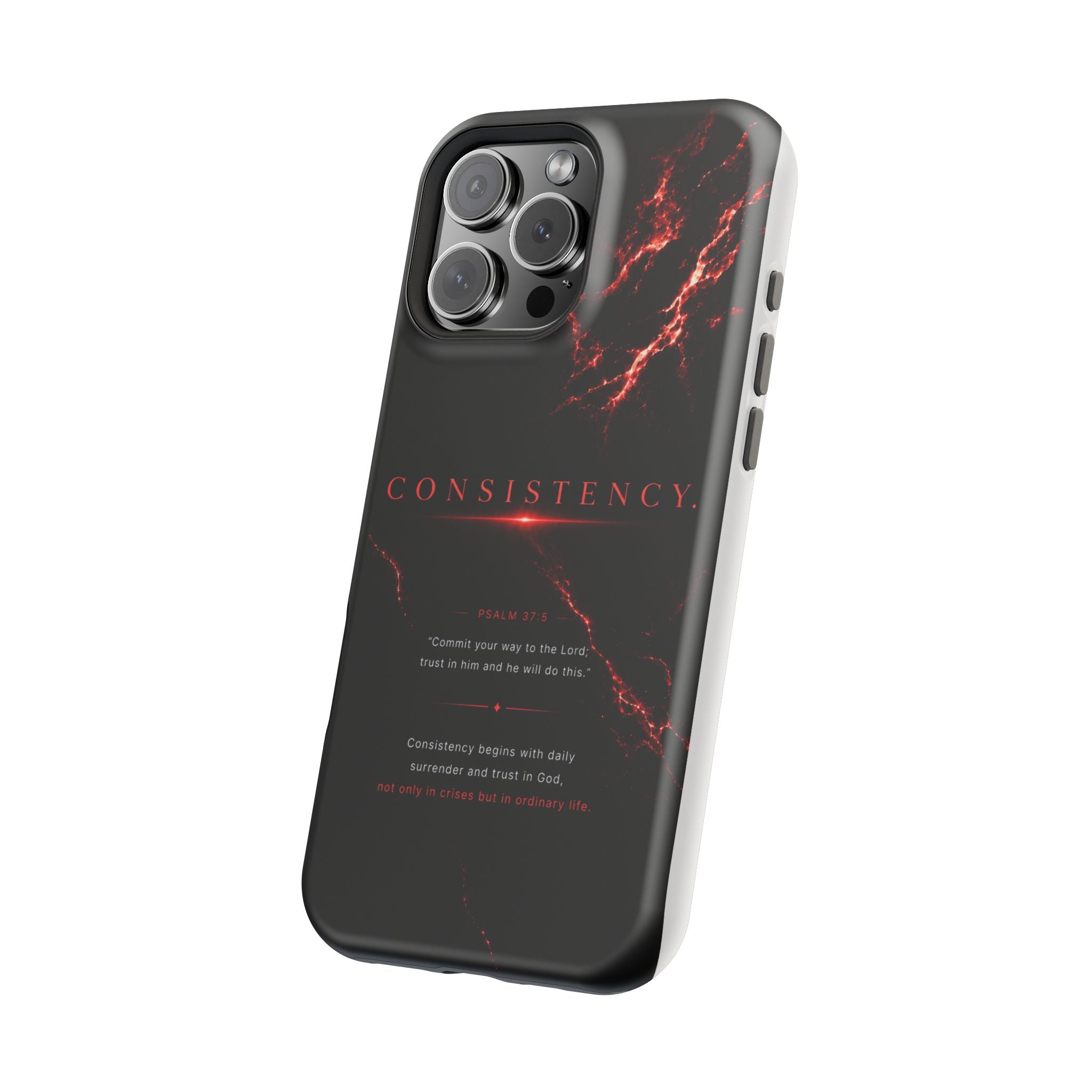 Phone Case for iPhone 17 / 16 / 15 / 14 Pro Max – Discipline | Black Marble Dark Red | MagSafe Compatible