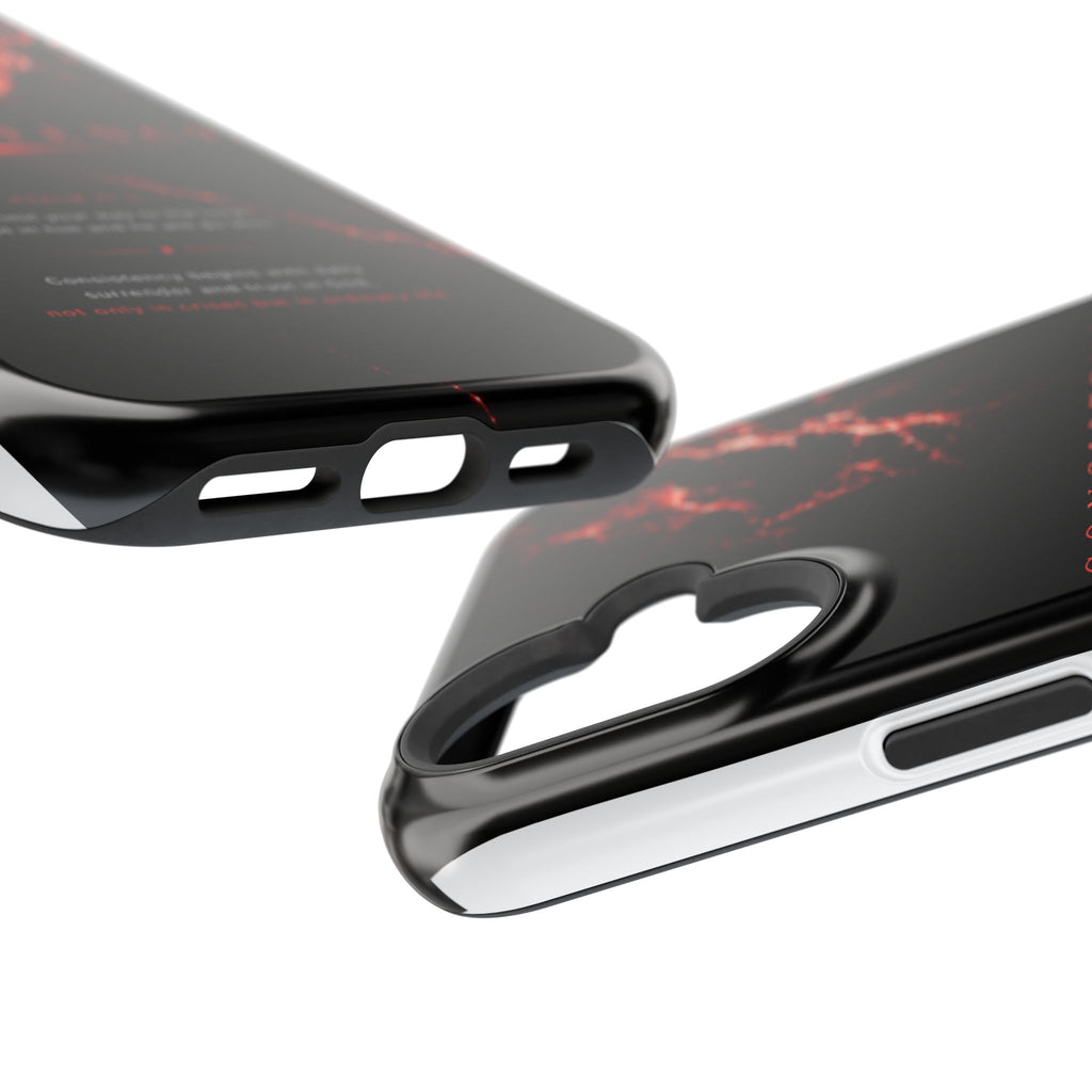 Phone Case for iPhone 17 / 16 / 15 / 14 Pro Max – Discipline | Black Marble Dark Red | MagSafe Compatible