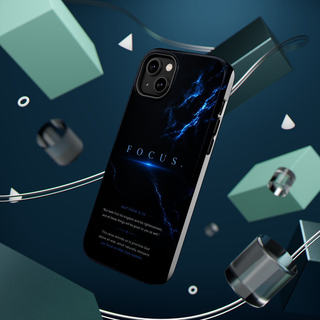 Phone Case for iPhone 17 / 16 / 15 / 14 Pro Max – Discipline | Black Marble Deep Blue | MagSafe Compatible