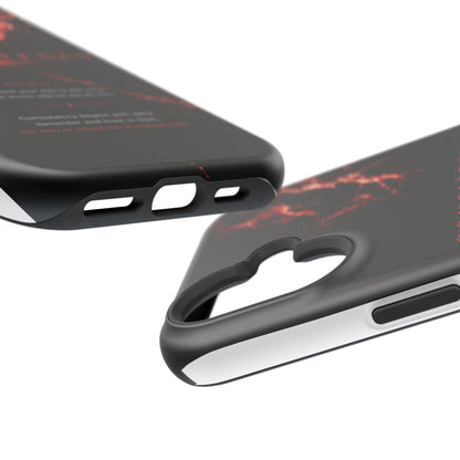 Phone Case for iPhone 17 / 16 / 15 / 14 Pro Max – Discipline | Black Marble Dark Red | MagSafe Compatible