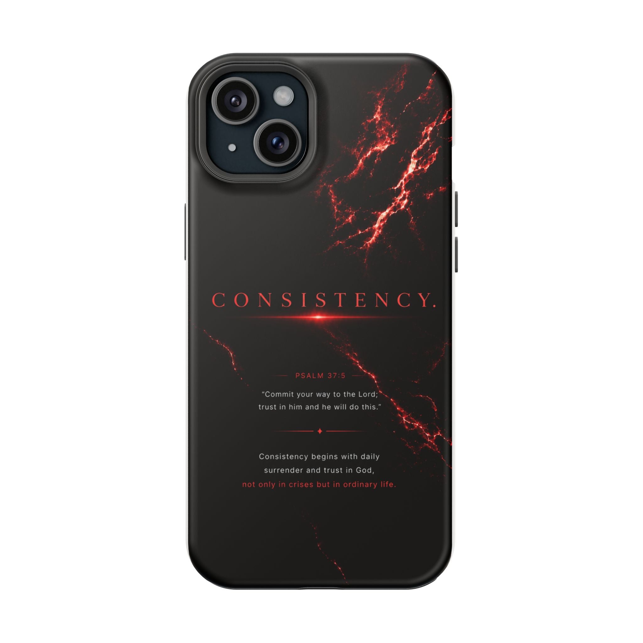 Phone Case for iPhone 17 / 16 / 15 / 14 Pro Max – Discipline | Black Marble Dark Red | MagSafe Compatible