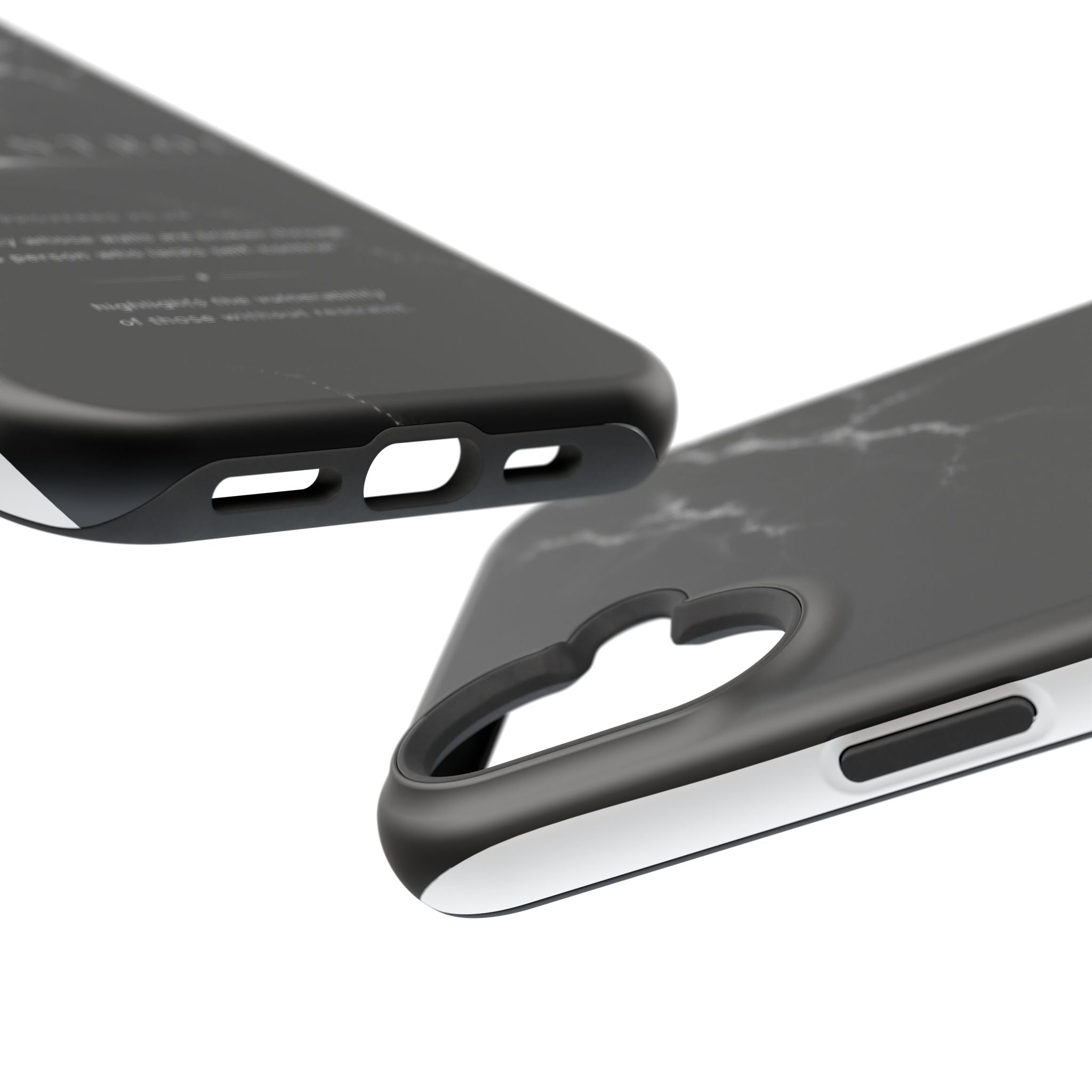 Phone Case for iPhone 17 / 16 / 15 / 14 Pro Max – Discipline | Black Marble Monochrome | MagSafe Compatible