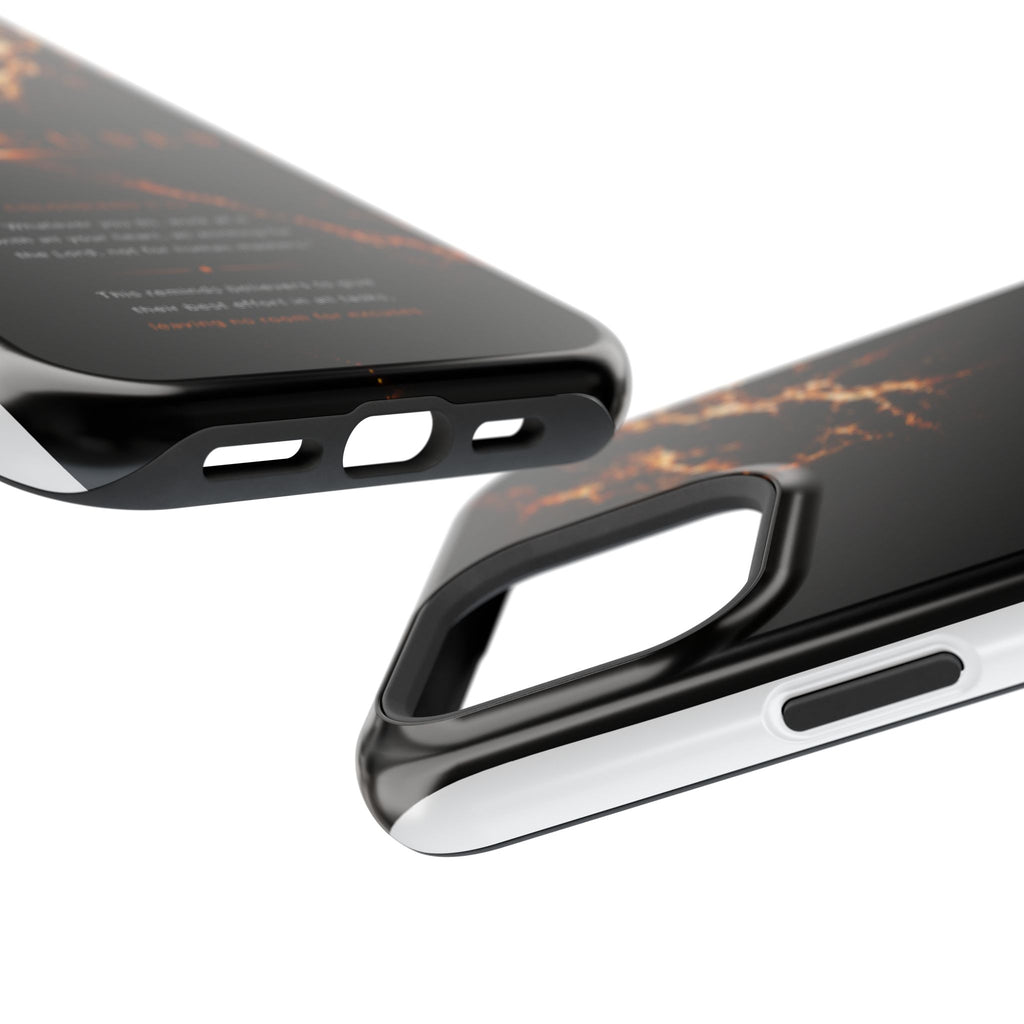 Phone Case for iPhone 17 / 16 / 15 / 14 Pro Max – Discipline | Black Marble Orange | MagSafe Compatible