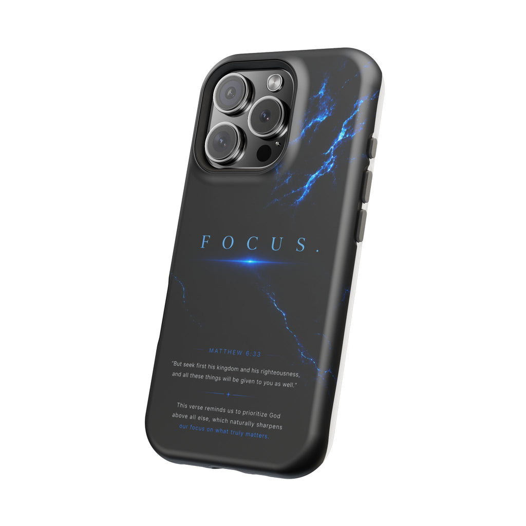 Phone Case for iPhone 17 / 16 / 15 / 14 Pro Max – Discipline | Black Marble Deep Blue | MagSafe Compatible