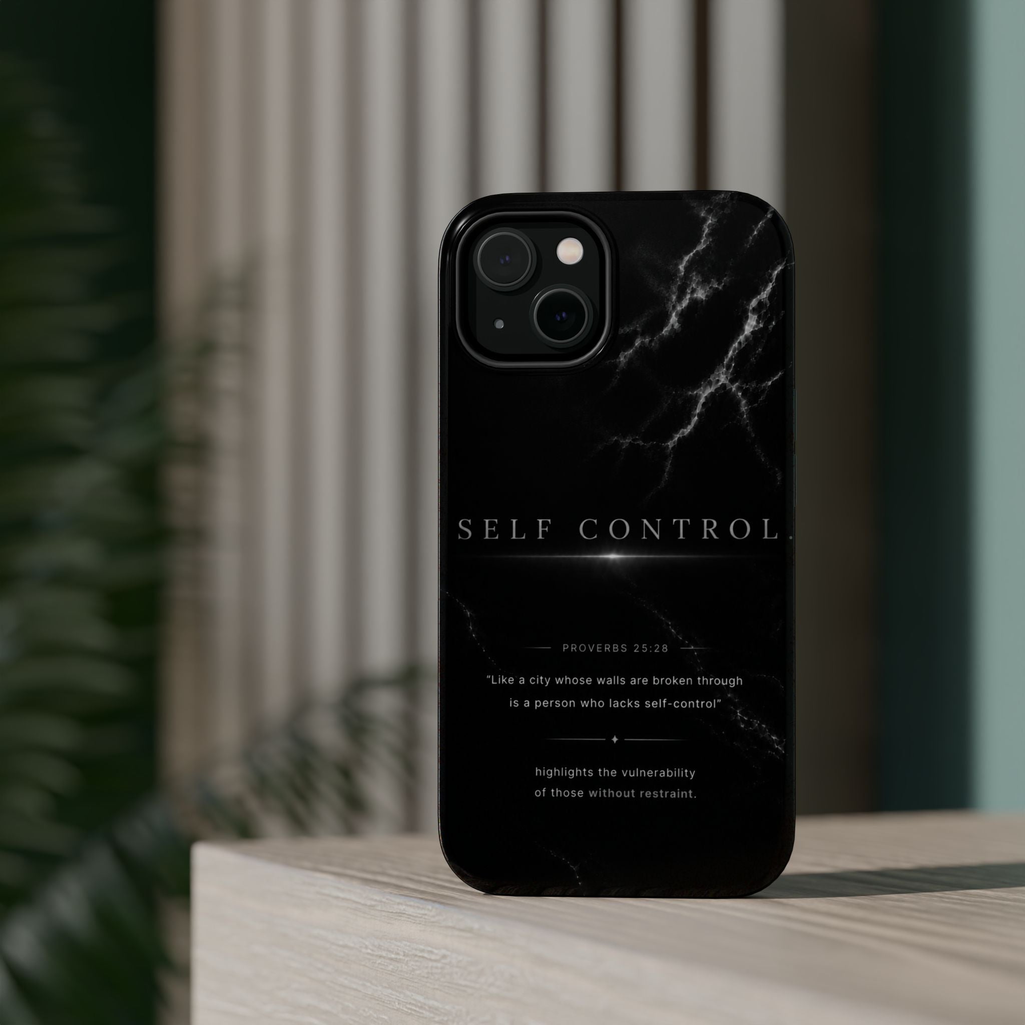 Phone Case for iPhone 17 / 16 / 15 / 14 Pro Max – Discipline | Black Marble Monochrome | MagSafe Compatible