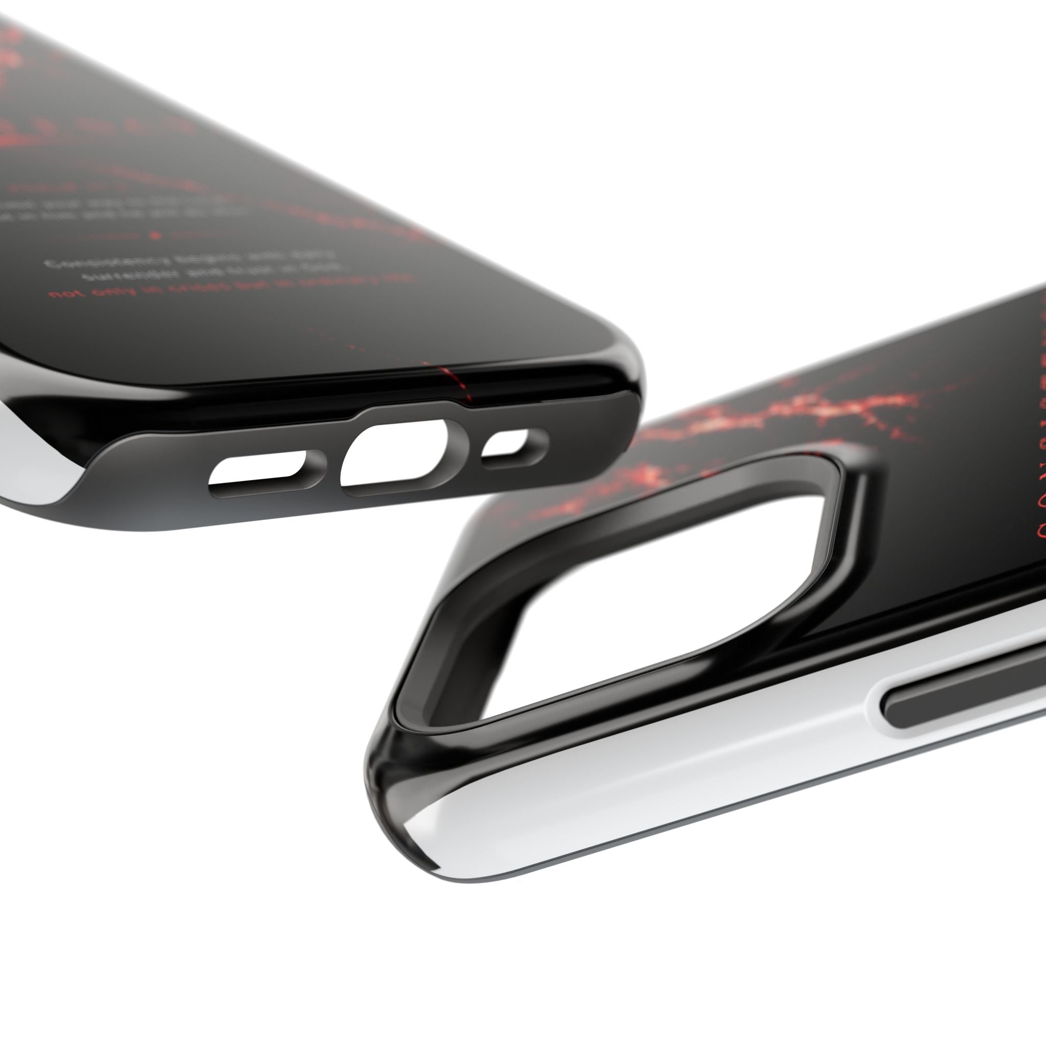 Phone Case for iPhone 17 / 16 / 15 / 14 Pro Max – Discipline | Black Marble Dark Red | MagSafe Compatible
