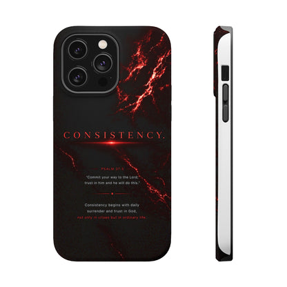 Phone Case for iPhone 17 / 16 / 15 / 14 Pro Max – Discipline | Black Marble Dark Red | MagSafe Compatible