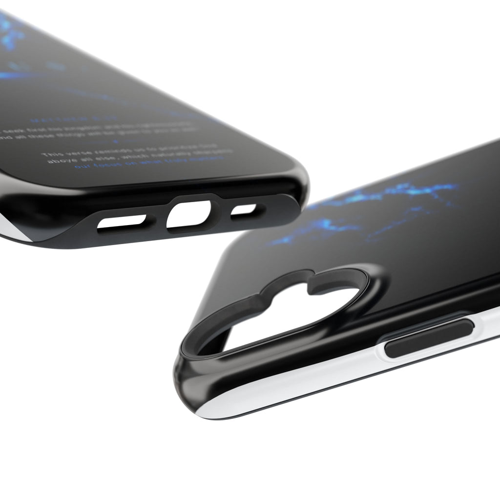 Phone Case for iPhone 17 / 16 / 15 / 14 Pro Max – Discipline | Black Marble Deep Blue | MagSafe Compatible