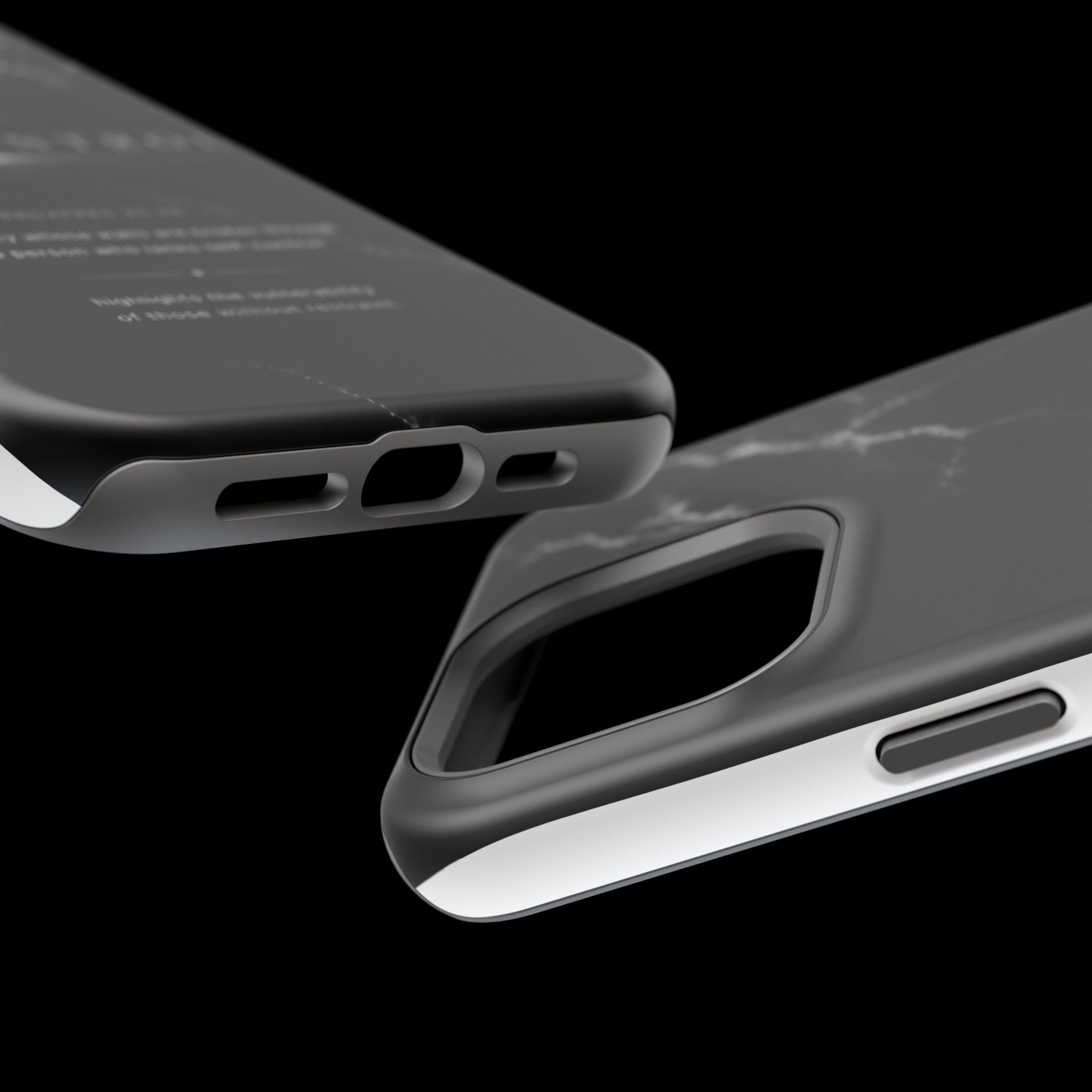 Phone Case for iPhone 17 / 16 / 15 / 14 Pro Max – Discipline | Black Marble Monochrome | MagSafe Compatible