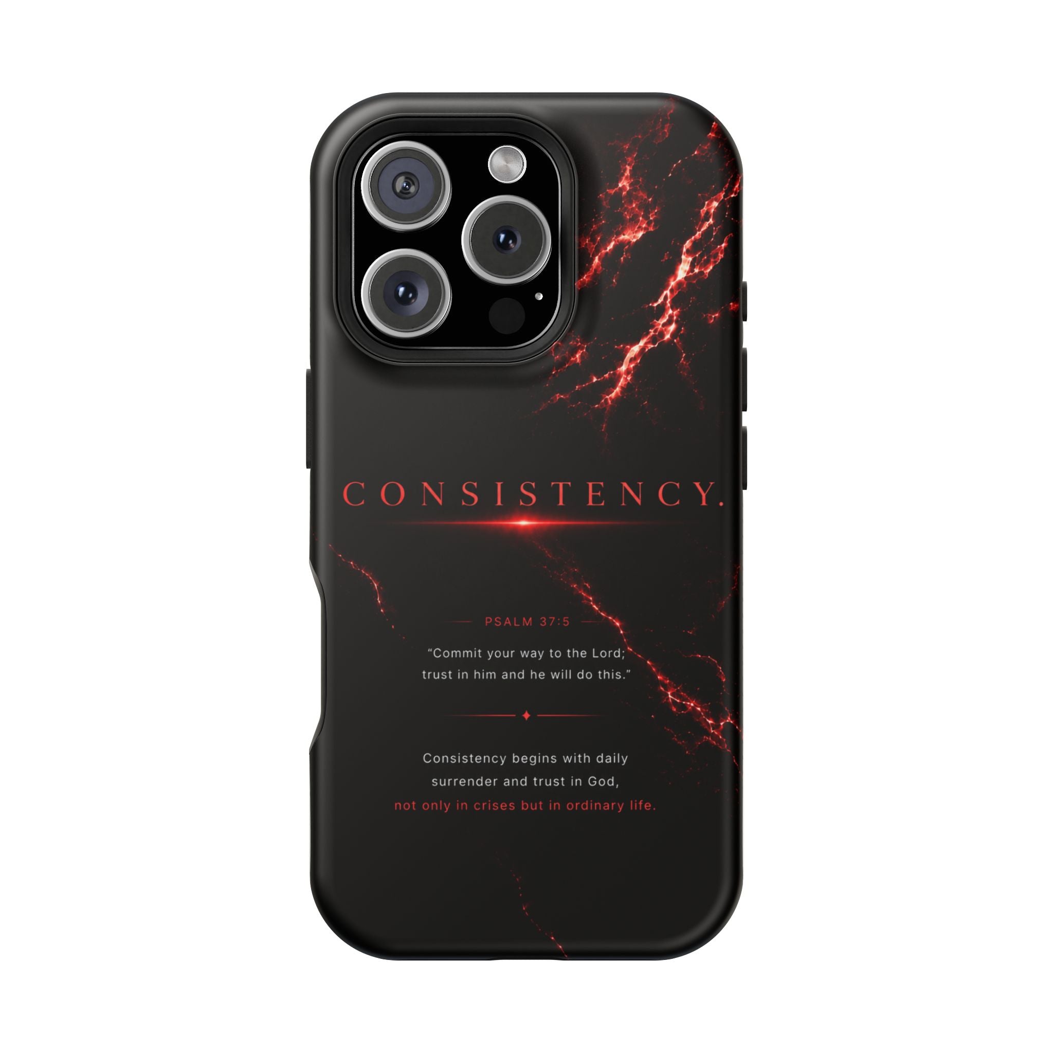 Phone Case for iPhone 17 / 16 / 15 / 14 Pro Max – Discipline | Black Marble Dark Red | MagSafe Compatible