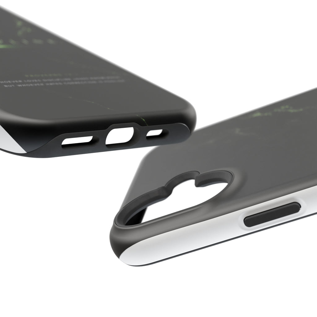 Phone Case for iPhone 17 / 16 / 15 / 14 Pro Max – Discipline | Black Marble Emerald Green | MagSafe Compatible