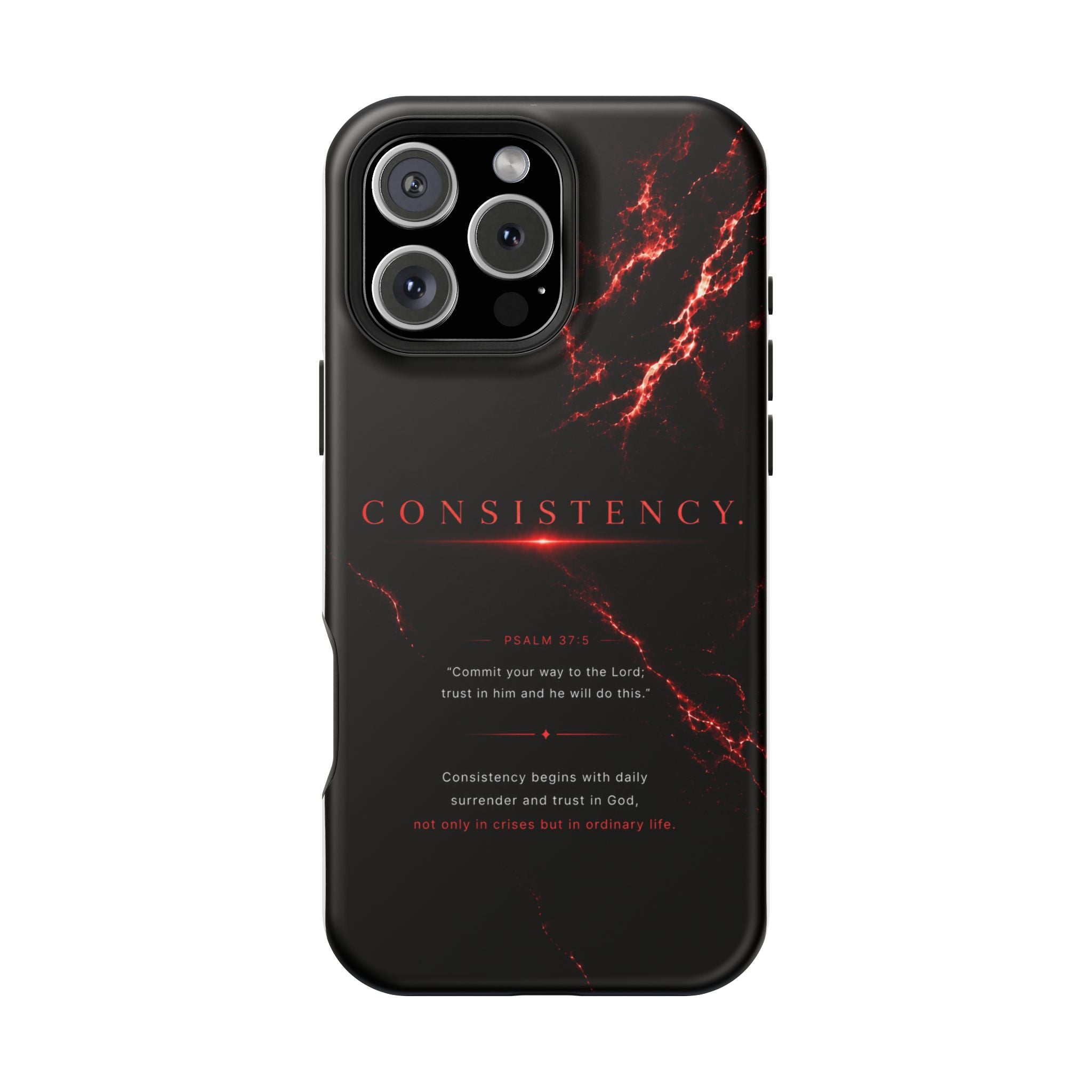Phone Case for iPhone 17 / 16 / 15 / 14 Pro Max – Discipline | Black Marble Dark Red | MagSafe Compatible