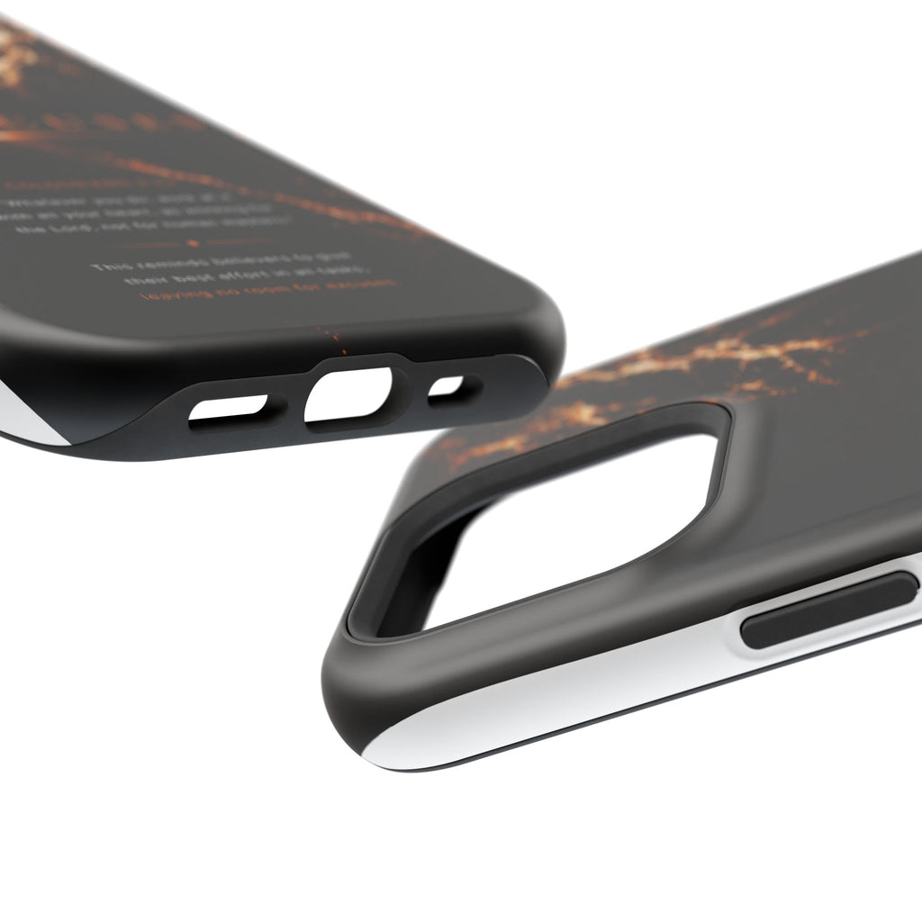 Phone Case for iPhone 17 / 16 / 15 / 14 Pro Max – Discipline | Black Marble Orange | MagSafe Compatible