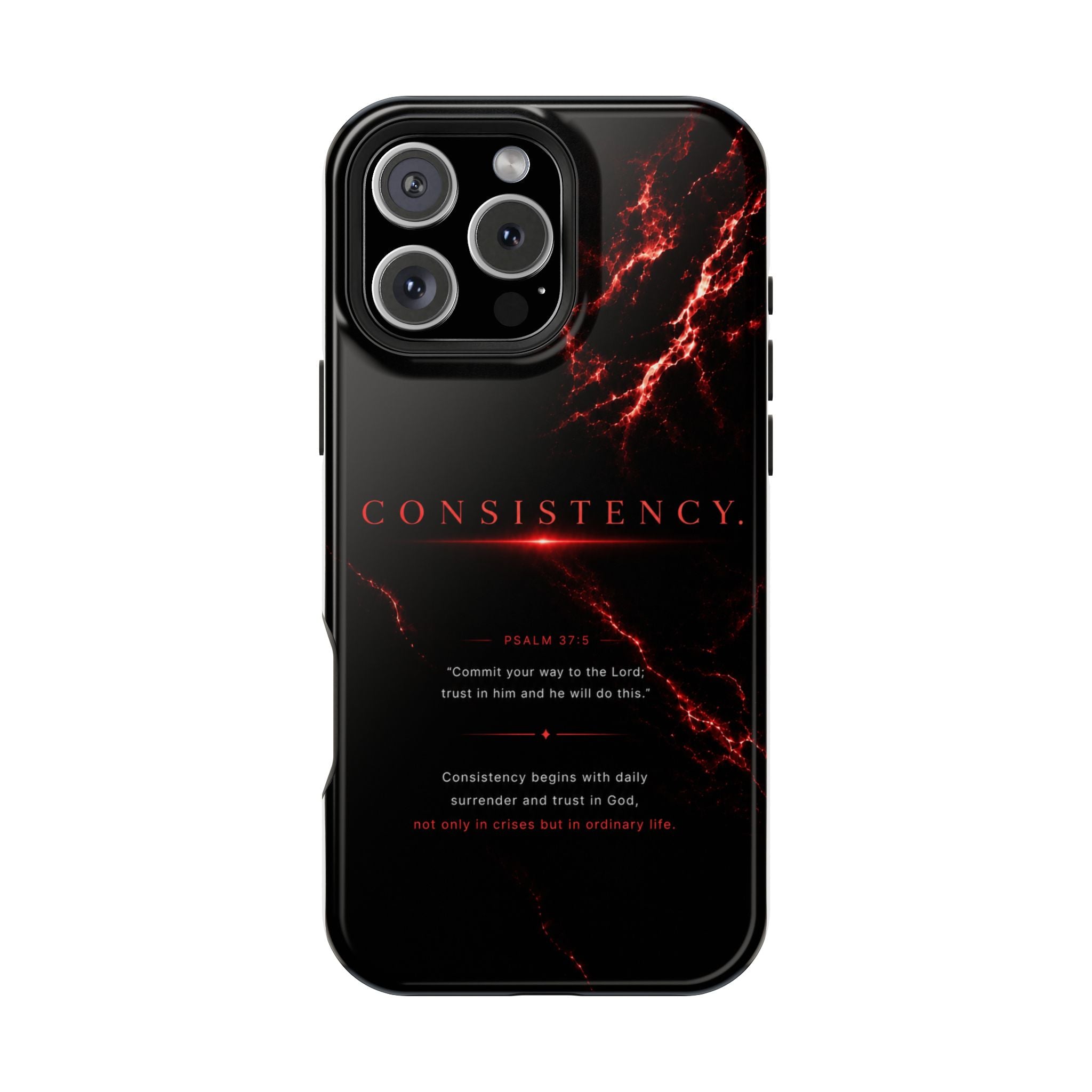 Phone Case for iPhone 17 / 16 / 15 / 14 Pro Max – Discipline | Black Marble Dark Red | MagSafe Compatible