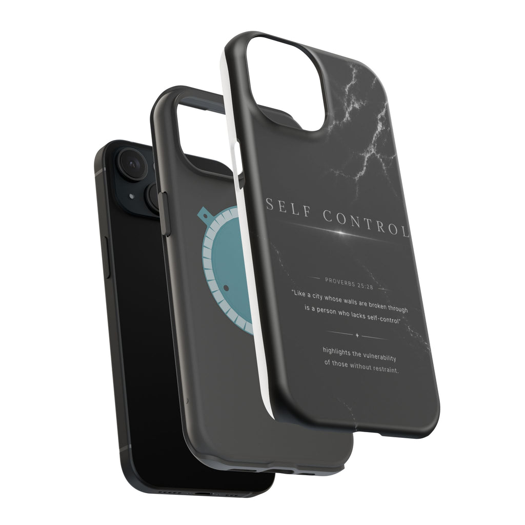 Phone Case for iPhone 17 / 16 / 15 / 14 Pro Max – Discipline | Black Marble Monochrome | MagSafe Compatible