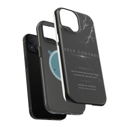 Phone Case for iPhone 17 / 16 / 15 / 14 Pro Max – Discipline | Black Marble Monochrome | MagSafe Compatible